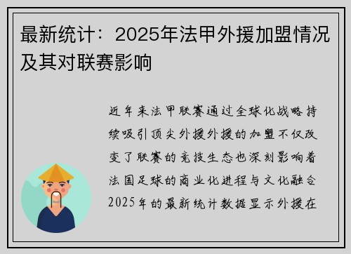 最新统计：2025年法甲外援加盟情况及其对联赛影响